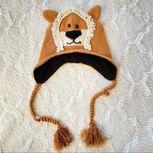 Fleece lined lion toboggan